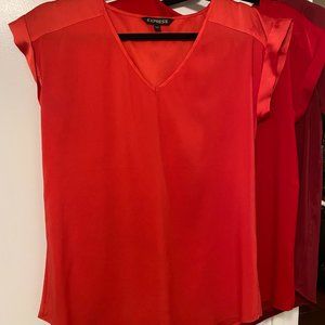 Express Gramercy Top, Orange, Size Small